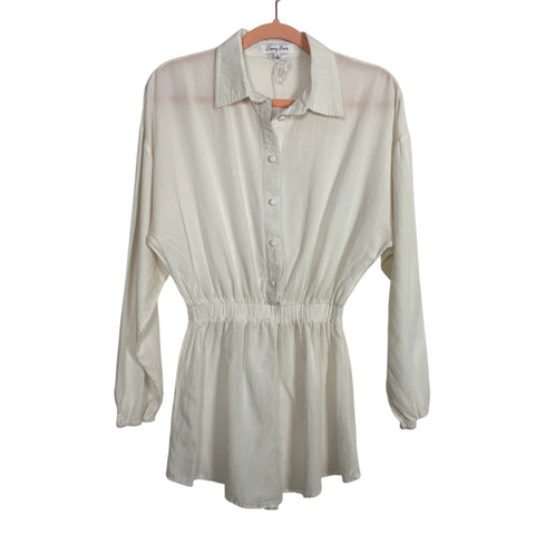 Emory Park White Long Sleeve Romper - Size S