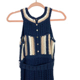 Cleobella Navy and Ivory Drew Hand Crochet Dress NWT- Size S