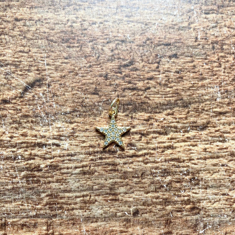 Gold Rhinestone Star Charm