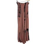 Chatoyant Dusty Rose/Black Tie Dye Gauze with Smocked Elastic Waist Wide Leg Pants- Size S