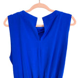 No Brand Royal Blue Drape Neckline Faux Wrap Dress- Size L (see notes)