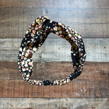 No Brand Black Floral Twist Head Band