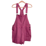No Brand Berry Denim Short Overalls- Size XL