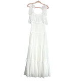 INA White Smocked Bodice Shoulder Tie Dress- Size S (sold out online)
