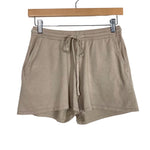 Ekouaer Mocha Knit Roll Neckline Top and Drawstring Shorts Lounge Set- Size S (sold as a set)
