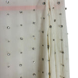 Retrofete Ivory Sheer Smocked Mock Neck with Rhinestones Top- Size S (see notes)