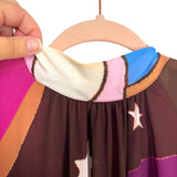 Aura Multi-Color Print with Stars High Neck Maxi Dress- Size S (see notes)
