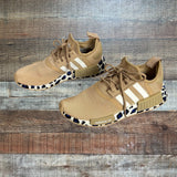 ADIDAS Tan/Animal Print La Marque Aux 3 Bandes Sneakers - Size 8 (See Notes)