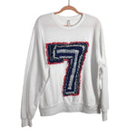 Bella + Canvas White 7 Crewneck Sweatshirt - Size M