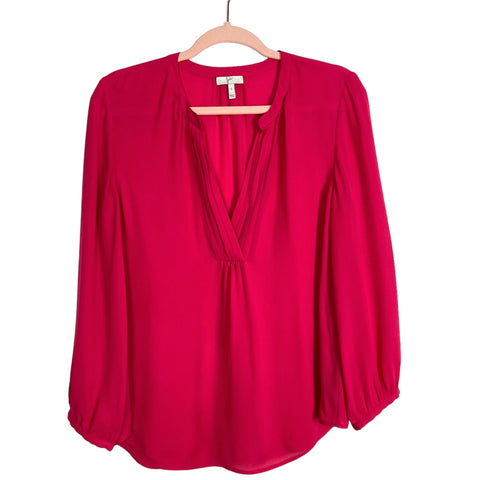Joie Red 100% Silk V-Neck Sheer Blouse- Size S (see notes)