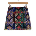 Vestique Embroidered Patterned Mesh Overlay Mini Skirt- Size S