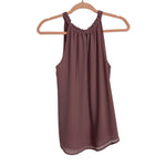 Korye Mauve Ruffle Neckline Swing Tank- Size S