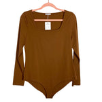 BelleLovin Brown Squareneck Long Sleeve Bodysuit NWT-Size XL