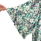 GiGio Green Cream Purple Floral Front Tie Dress- Size M