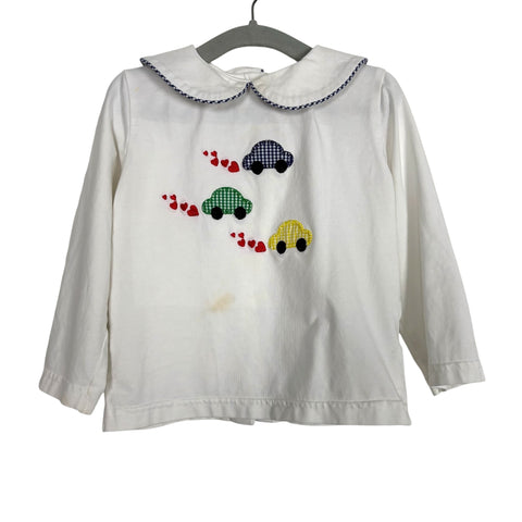 Cecil And Lou Car Top + Blue Gingham Pants Outfit - Size 12M (See Notes)