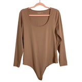 Abercrombie & Fitch Mocha Seamless Long Sleeve Bodysuit-Size XL (sold out online)