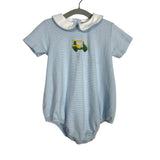 Shower Me With Love White/Blue Striped Golf Car Onesie - Size 24M (See Notes)