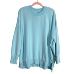 Aerie Robin's Egg Blue Exposed Seams Sweatshirt- Size M (see notes)