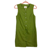 Abercrombie & Fitch Green Button Front Linen Blend Dress NWT- Size XS