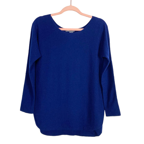Vince Blue Cashmere Wool Blend Boat Neck Sweater-Size XS