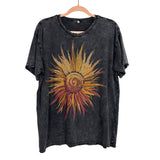 No Brand Black Distressed Graphic T-Shirt - Size S