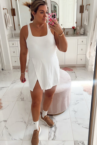 All in Motion White with Built-In Shorts and Front Slit Athletic Dress- Size XXL (see notes, sold out online)