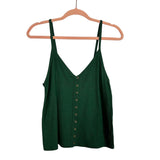 American Eagle Forest Green Button Front Tank Top - Size M