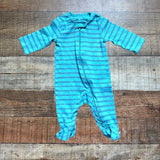 Just One You by Carter's Set of Two Striped Little Brother Zip Up Footie Outfits- Size 3M (sold as a set)