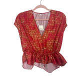 Free People Red Printed Drawstring Waist Skirt and Top Set NWT- Size XS