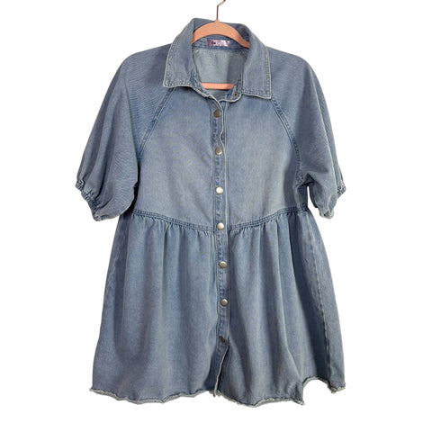 LaLavon Denim Snap Up Dress- Size S