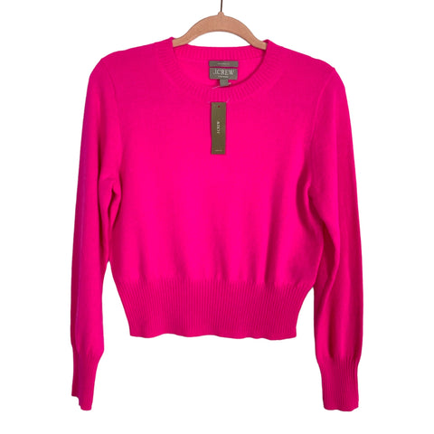 J Crew Cashmere Hot Pink Cropped Fit Sweater NWT- Size S