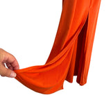 No Brand Orange Front Twist Side Cutout and Slits Dress- Size S