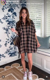 Entro Plaid Shirt Dress - Size S