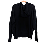 Nuuds Black Knit Hooded Front Pocket Pullover- Size L