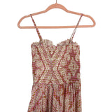 Vici Pink Printed Front Cutout Smocked Dress- Size S