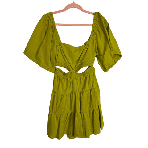 Free People Lime Side and Back Cutout Dress- Size S