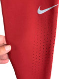 Nike Red Dri-Fit Perforated Running Leggings- Size L (Inseam 26”)