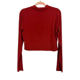 Lululemon Brick Mock Neck Long Sleeve Cropped Top- Size ~L (no size tag, fits like L)