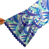 Sail to Sable Blue and Purple Print Ric Rac Trim Dress- Size XXL