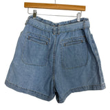 MNG Light Wash Belted Denim Shorts- Size L