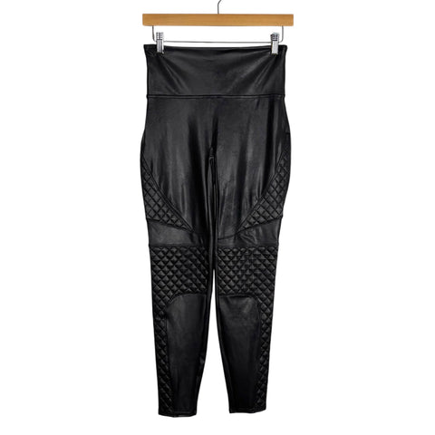 Spanx Classic Black Moto Leggings - Size M (Inseam 25")
