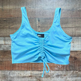 Beach Riot Sport Blue Cinched Front Built in Shelf Bra Cropped Tank- Size XL