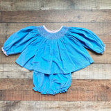 Lullaby Set Blue Corduroy/Pink Smocked Top with Matching Shorts/Bloomers Set- Size 3T (see notes, sold as a set)