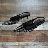 A New Day Black Mesh Rhinestone Low Pump- Size 8.5