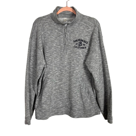 Teemax Heathered Grey San Francisco Quarter Zip Pullover - Size M