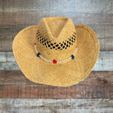 Pink Lily Natural Grass Pearl/Star Cowboy Hat