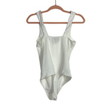 Show Me Your Mumu White Wired V Neck Thong Bodysuit- Size M