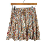 Aakaa Tan Floral Print Skirt - Size S