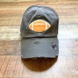 Kbethos Vintage Distressed Gray Football Mesh Back Adjustable Hat NWT- One Size Fits Most