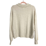 H&M Cream Wool Blend Pearl Collared Sweater- Size L (sold out online)